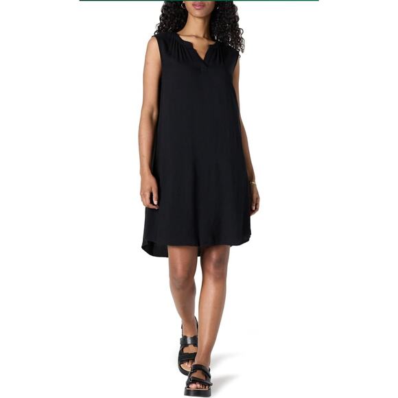 AMAZON ESSENTIALS Women's Sleeveless V-Neck Shift Dress Black SIZE Small NWT - Picture 4 of 7